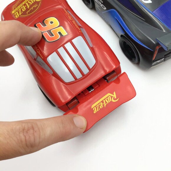 Disney Cars 3 Lightning McQueen Jackson Storm IGNTR 2.0 Press Push Down & Go - Picture 8 of 9